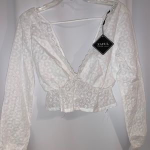 Plunge Peplum Blouse